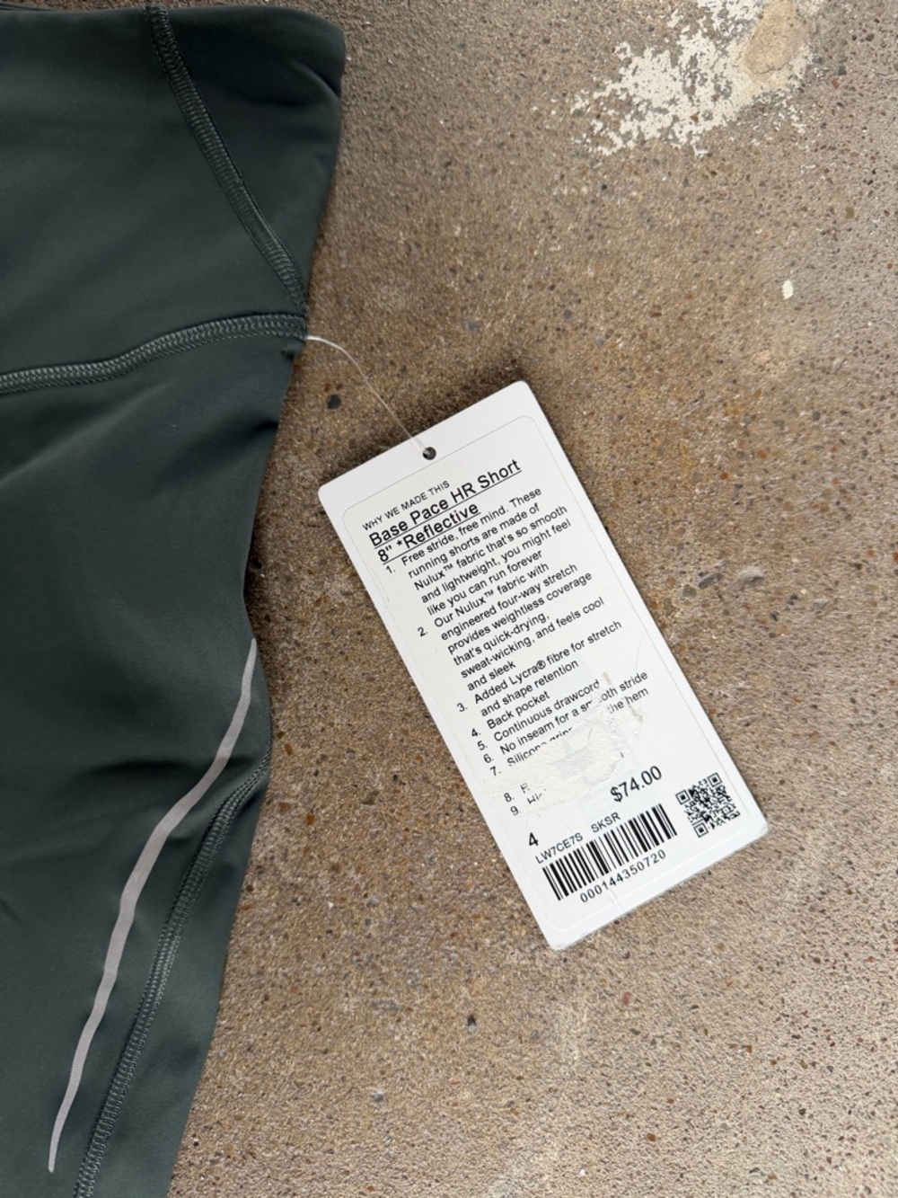 NWT Lululemon Base Pace High Rise Reflective Short 8" in Smoked Spruce Size 4 - Picture 8 of 11
